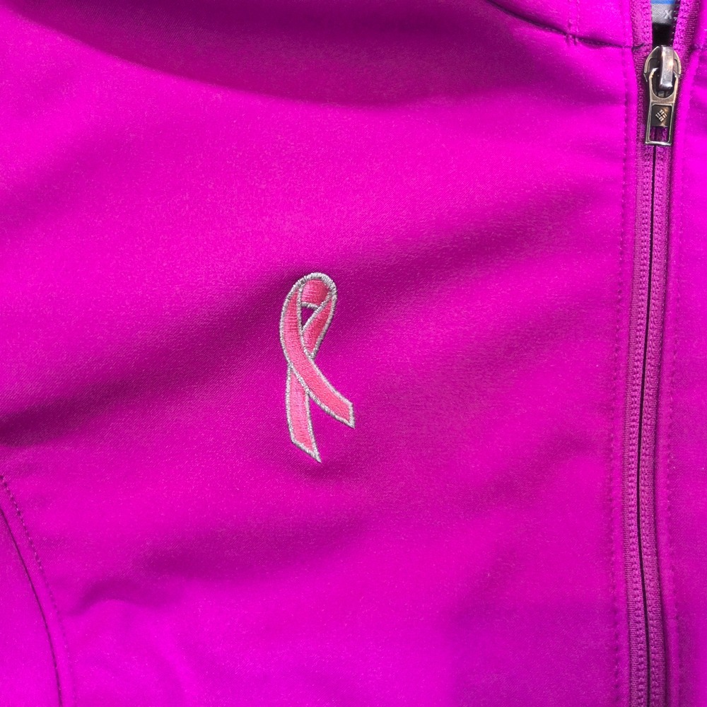 Columbia Softshell Jacket Women XL Pink Breast Cancer Awareness Full Zip Fleece - Picture 4 of 9